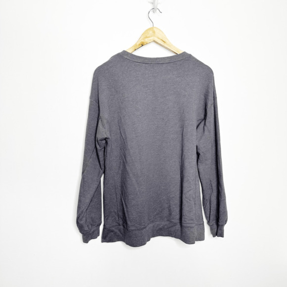 Wildfox EASY DOES IT Sweatshirt Gray rainbow crewneck oversized women's medium M - Picture 6 of 8